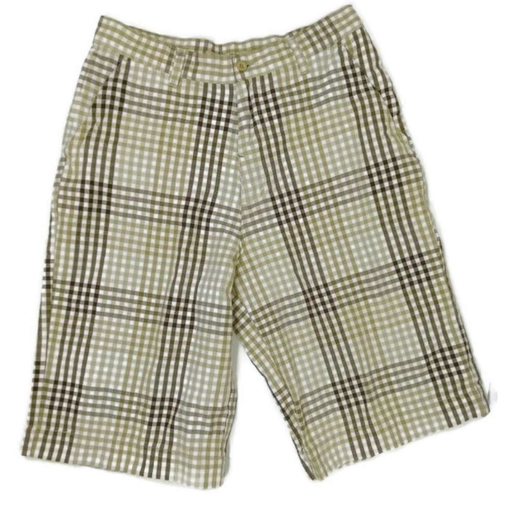 Noiz Tan Plaid Shorts Size 34